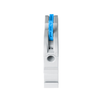 GloboStar® FAST-CONNECT 69903 Μονή Κλέμα Ράγας Ταχείας Σύνδεσης & Διακλάδωσης Καλωδίων για Ηλεκτρολογικούς Πίνακες - 1 x Είσοδος & 1 x Έξοδος με Συμβατή Διατομή Καλωδίων 0.2mm² έως 4mm² - 600V 32A Max - Μ4.5 x Π1 x Υ3.2cm - Γκρι & Μπλε - Πακέτο 10 Τεμαχίων - 5 Years Warranty