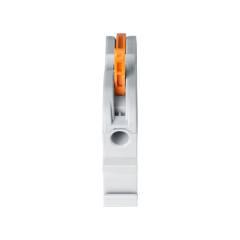 GloboStar® FAST-CONNECT 69904 Μονή Κλέμα Ράγας Ταχείας Σύνδεσης & Διακλάδωσης Καλωδίων για Ηλεκτρολογικούς Πίνακες - 1 x Είσοδος & 1 x Έξοδος με Συμβατή Διατομή Καλωδίων 0.2mm² έως 4mm² - 600V 32A Max - Μ4.5 x Π1 x Υ3.2cm - Γκρι & Πορτοκαλί - Πακέτο 10 Τεμαχίων - 5 Years Warranty