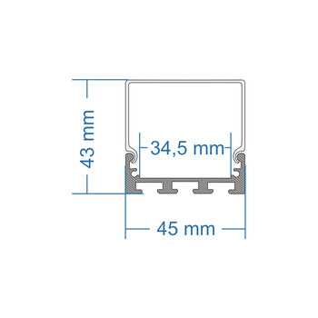 GloboStar® SURFACEPENDANT-PROFILE 70866-1M Προφίλ Αλουμινίου - Βάση & Ψύκτρα Ταινίας LED με Λευκό Γαλακτερό Κάλυμμα - Επιφανειακή & Κρεμαστή Χρήση - Πατητό Κάλυμμα - Μαύρο - 1 Μέτρο - Μ100 x Π4.5 x Υ4.2cm