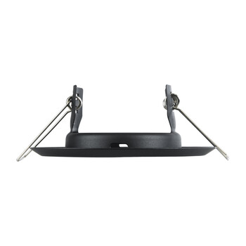 GloboStar® DELTA 77808 Χωνευτό Στρόγγυλο Σποτ Οροφής για Λάμπα MR16 με Βάση GU5.3 ή GU10 - IP20 - Μεταλλικό - Φ83 x Υ31mm - Μαύρο - 5 Χρόνια Εγγύηση