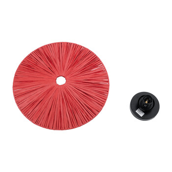 GloboStar® COLOMBO 02281 Boho Επιτοίχιο Φωτιστικό Απλίκα Μονόφωτο 1 x E27 IP20 Κόκκινη Ράφια - Μ40 x Π40 x Υ9cm