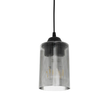 GloboStar® TORUS 203-0063 Μοντέρνο Κρεμαστό Φωτιστικό Καμπάνα Μονόφωτο 1 x E27 IP20 Μαύρο Πλαστικό - Μ10.5 x Π10.5 x Υ18.5cm