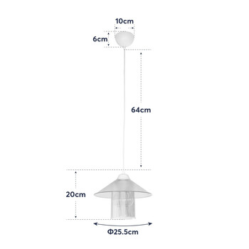 GloboStar® PROMO 203-0089 Μοντέρνο Κρεμαστό Φωτιστικό Καμπάνα Μονόφωτο 1 x E27 IP20 Γκρι Πλαστικό - Μ25.5 x Π25.5 x Υ20cm