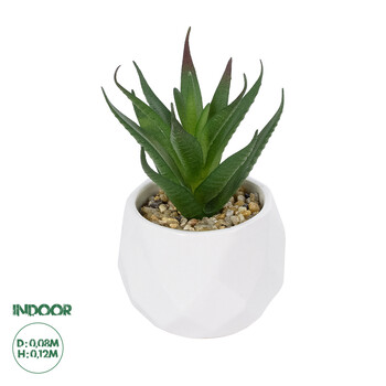 GloboStar® Artificial Garden SUCCULENT ALOE POTTED PLANT 20993 Διακοσμητικό Φυτό Αλόη Φ8 x Υ12cm