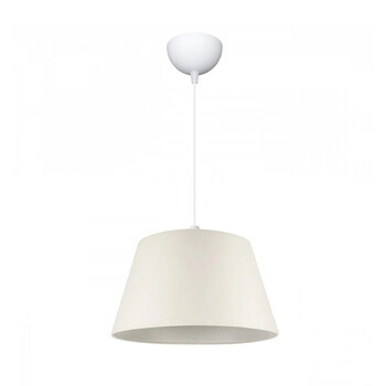 GloboStar® TRIANGLE 204-0089 Μοντέρνο Κρεμαστό Φωτιστικό Kαπέλο Μονόφωτο 1 x E27 IP20 Λευκό Ύφασμα - Μ37 x Π37 x Υ70cm