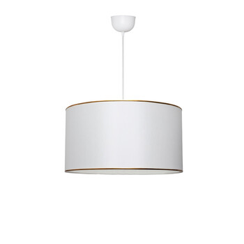 GloboStar® LOFTY 204-0091 Μοντέρνο Κρεμαστό Φωτιστικό Kαπέλο Μονόφωτο 1 x E27 IP20 Λευκό Ύφασμα - Μ38 x Π38 x Υ70cm