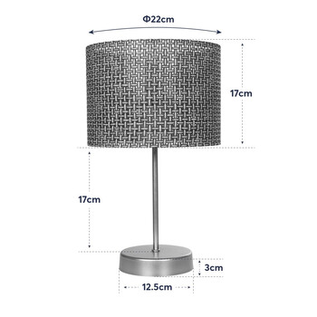GloboStar® WIZ 203-0181 Μοντέρνο Επιτραπέζιο Φωτιστικό Πορτατίφ Μονόφωτο 1 x E27 IP20 Χρυσο Μέταλλο με Καφέ & Μπεζ Διάτρητο Ύφασμα - Μ22 x Π22 x Υ36.5cm