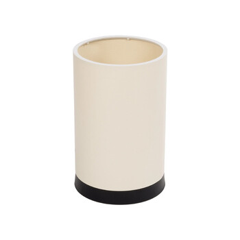GloboStar® CYLINDER 203-0183 Μοντέρνο Επιτραπέζιο Φωτιστικό Πορτατίφ Μονόφωτο 1 x E27 IP20 Μαύρο Μέταλλο με Λευκό Υφασμα - Μ14 x Π14 x Υ21cm