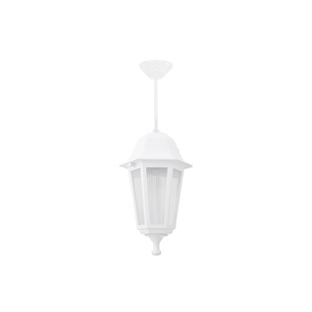 GloboStar® VITRO 203-0199 Vintage Κρεμαστό Φωτιστικό Φαναράκι Μονόφωτο 1 x E27 IP44 Λευκό Πλαστικό Σώμα - Μ16 x Π16 x Υ48cm
