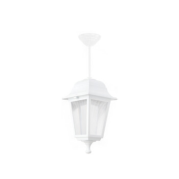 GloboStar® SOLME 203-0219 Vintage Κρεμαστό Φωτιστικό Φαναράκι Μονόφωτο 1 x E27 IP44 Λευκό Πλαστικό Σώμα - Μ15 x Π15 x Υ50cm