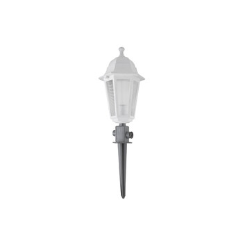 GloboStar® SOLME 203-0223 Vintage Καρφωτό Φωτιστικό Φαναράκι Μονόφωτο 1 x E27 IP44 Λευκό Πλαστικό Σώμα - Μ15 x Π15 x Υ45cm