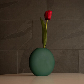 GloboStar® Artificial Garden MENORCA 21292 Διακοσμητικό Κεραμικό Βάζo Πράσινο Π15 x Μ15 x Υ14cm