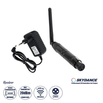 GLOBOSTAR® SKYDANCE-DM-WR 71578 DMX512 Ασύρματος Δέκτης RF 2.4Ghz ISM GFSK 20dBm 400m Θηλυκό XLR3 DC 5V IP20 - Μ1.9 x Π1.9 x Υ22cm - 5 Χρόνια Εγγύηση