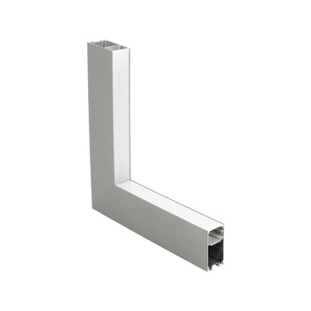 GLOBOSTAR® ALP-CORNER-IN90 LUMILINE 61771 Επιφανειακό / Κρεμαστό Προφίλ Αλουμινίου Γωνία με Λευκό Γαλακτερό Πατητό Κάλυμμα για Ταινίες LED IP20 - Γκρι Ανθρακί Ματ - Μ30 x Π3.5 x Υ7cm