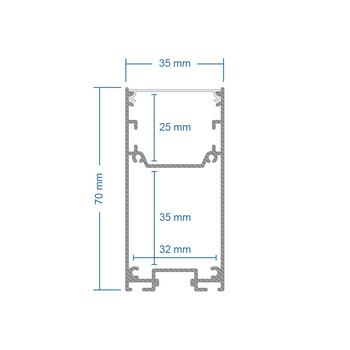 GLOBOSTAR® ALP-LINEAR LUMILINE 61763-3M Επιφανειακό / Κρεμαστό Προφίλ Αλουμινίου με Λευκό Γαλακτερό Πατητό Κάλυμμα για Ταινίες LED IP20 - Λευκό Ματ - Μ300 x Π3.5 x Υ7cm