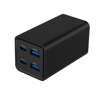 GEMBIRD 4-PORT 65W GaN USB PD FAST CHARGER BLACK