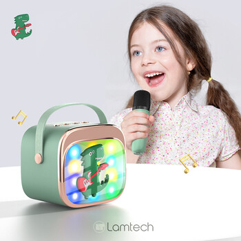 LAMTECH BT5.4 RGB KID KARAOKE SPEAKER GREEN WITH MIC KRODDY