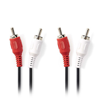 NEDIS CAGP24200BK50 Stereo Audio Cable 2x RCA Male-2x RCA Male 5.0m Black