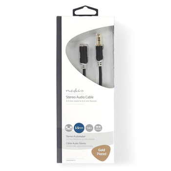 NEDIS CABW22050AT10 Stereo Audio Cable 3.5 mm Male - 3.5 mm Female 1.0 m Anthrac
