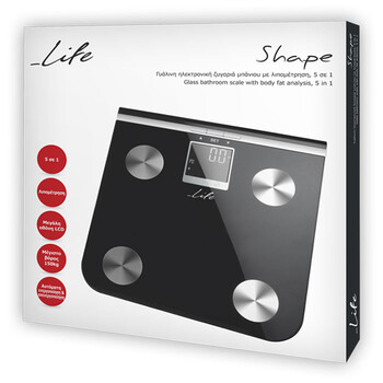 LIFE Shape Body fat scale,black glass surface