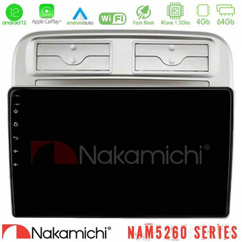 Nakamichi Nam5260 Series 4core Android12 4+64gb Fiat Grande Punto 2006-2011 Navigation Multimedia Tablet 9" με Carplay & Android Auto u-n44-Ft1781
