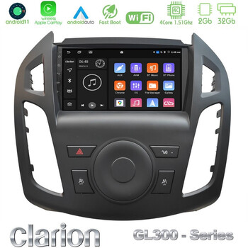 Clarion Gl300 Series 4core Android11 2+32gb Ford Transit Connect Navigation Multimedia Tablet 9" με Carplay & Android Auto u-gl3-Fd2854