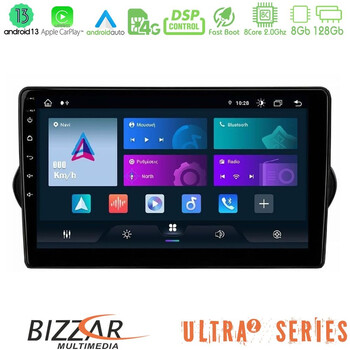 Bizzar Ultra Series Fiat Tipo 2015-2022 (Sedan) 8core Android13 8+128gb Navigation Multimedia Tablet 9" u-ul2-Ft0802