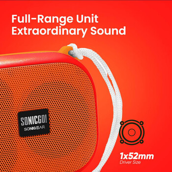 SONICGEAR PORTABLE BT5.3 WATERPROOF SPEAKER SONICGO! 101 AQUA RED