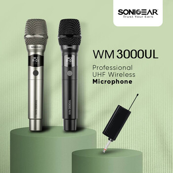 SONICGEAR PROFESSIONAL UHF WIRELESS MICROPHONE WM 3000UL PLATINUM