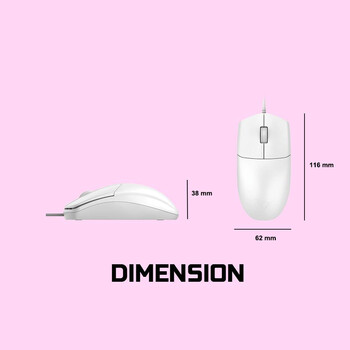 ALCATROZ USB HR OPTICAL MOUSE 1600CPI ASIC ONE WHITE