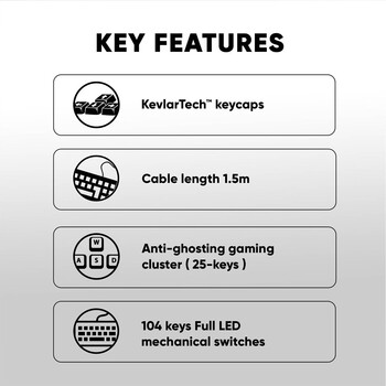 ARMAGGEDDON MECHANICAL HOT-SWAP KEYBOARD 12FX BACKLIGHT RED SWITCH MKA-7C 2024 BLACK LINEAR