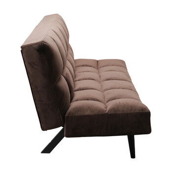 Καναπές - κρεβάτι 3θέσιος Freddo pakoworld βελούδο καφέ 181x81x86εκ