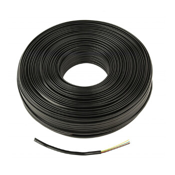 CABLEXPERT FLAT TELEPHONE CABLE STRANDED WIRE 100m BLACK 4 WIRES