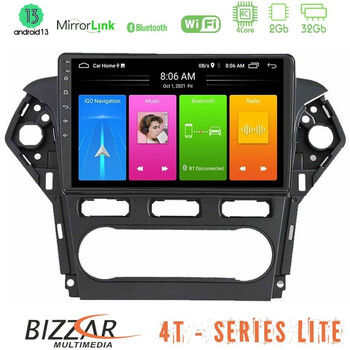 Bizzar 4t Series Ford Mondeo 2011-2014 4core Android13 2+32gb Navigation Multimedia Tablet 9" u-lvb-Fd0920