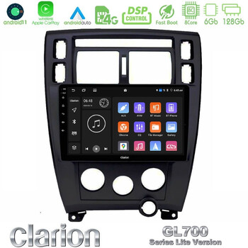 Clarion Gl700 Lite Series Hyundai Tucson 2006 – 2013 8core Android11 6+128gb Navigation Multimedia Tablet 9" με Carplay & Android Auto με Carplay & Android Auto u-G76l-Hy0712bl