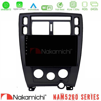 Nakamichi Nam5260 Series Hyundai Tucson 2006 – 2013 4core Android12 4+64gb Navigation Multimedia Tablet 9" με Carplay & Android Auto με Carplay & Android Auto u-n44-Hy0712bl