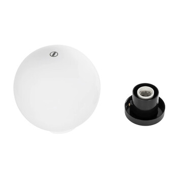 GLOBOSTAR® AGROS 61594 Φωτιστικό Κήπου με Ντουί 1 x E27 AC 220-240V Αδιάβροχο IP65 - Λευκό & Μάυρο - Μ20 x Π20 x Υ22cm