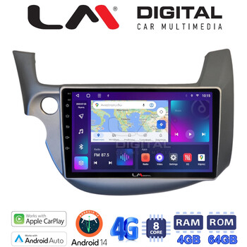 LM Digital - LM ZC8549G GPS Οθόνη OEM Multimedia Αυτοκινήτου για Honda Jazz 2008 > 2012 (CarPlay/AndroidAuto/BT/GPS/WIFI/GPRS) electriclife