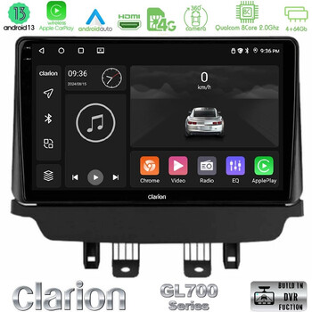Clarion Gl700 Series 8core Android13 4+64gb Mazda 2 2014-2021 Navigation Multimedia Tablet 9" με Carplay & Android Auto u-gl7-Mz1091