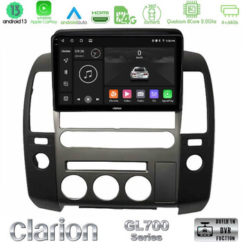 Clarion Gl700 Series 8core Android13 4+64gb Nissan Navara / Pathfinder 2006-2012 (με Εργ.οθόνη) Navigation Multimedia Tablet 9" με Carplay & Android Auto u-gl7-Au0826-1