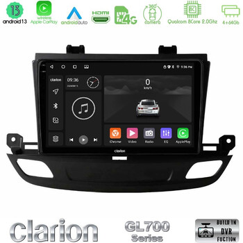 Clarion Gl700 Series 8core Android13 4+64gb Opel Insignia 2 2017-2020 Navigation Multimedia Tablet 9" με Carplay & Android Auto u-gl7-Op1402