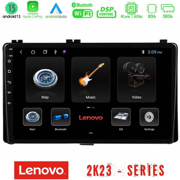 Lenovo car pad Toyota Corolla/auris 2017-2019 4core Android 13 2+32gb Navigation Multimedia Tablet 9" u-len-Ty1106