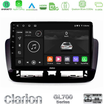Clarion Gl700 Series 8core Android13 4+64gb Seat Ibiza 2012-2015 Navigation Multimedia Tablet 9" με Carplay & Android Auto u-gl7-St1832bl