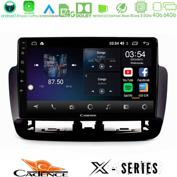 Cadence x Series Seat Ibiza 2012-2015 8core Android 14 4+64gb Navigation Multimedia Tablet 9" u-x-St1832bl
