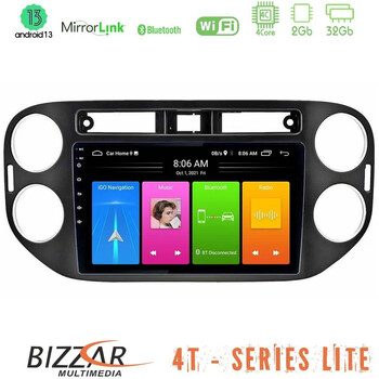 Bizzar 4t Series vw Tiguan (23mm Alarm Button) 4core Android13 2+32gb Navigation Multimedia Tablet 9" u-lvb-Vw0639