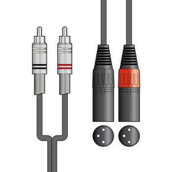 2R-2XM075 Καλώδιο Ήχου 2 x RCA Plugs - 2 x XLR Male 0.75m (Τεμάχιο)