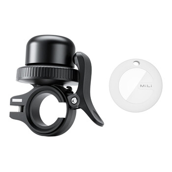 MILI κουδούνι ποδηλάτου με smart tag MiTag Duo, iOS & Android, Bluetooth tracker, μαύρο/λευκό