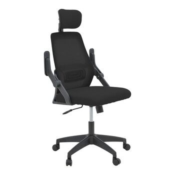 Καρέκλα γραφείου Peja pakoworld mesh ύφασμα μαύρο 58x60x107-117εκ