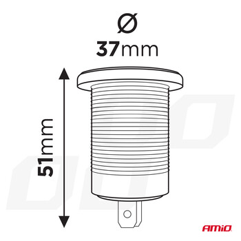 04218/AM ΠΡΙΖΑ ΜΕ 2 ΘΥΡΕΣ USB ΚΑΙ ΚΑΠΑΚΙ 12/24V QUICK CHARGE 3.0 ΑΔΙΑΒΡΟΧΗ ΜΕ ΜΠΛΕ LED ΦΩΣ ΜΑΥΡΗ AMIO - 1 ΤΕΜ.