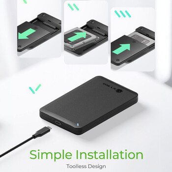 ICY BOX EXTERNAL USB-C 3.2 GEN2 TOOLLESS 2.5' SATA ENCLOSURE BLACK